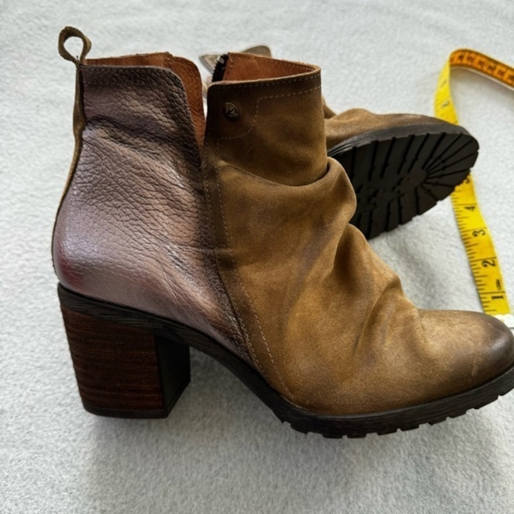 WANDA‎ PANDA EDITA lug sole side zip leather metallic  bootie Made in Spain - Picture 12 of 13